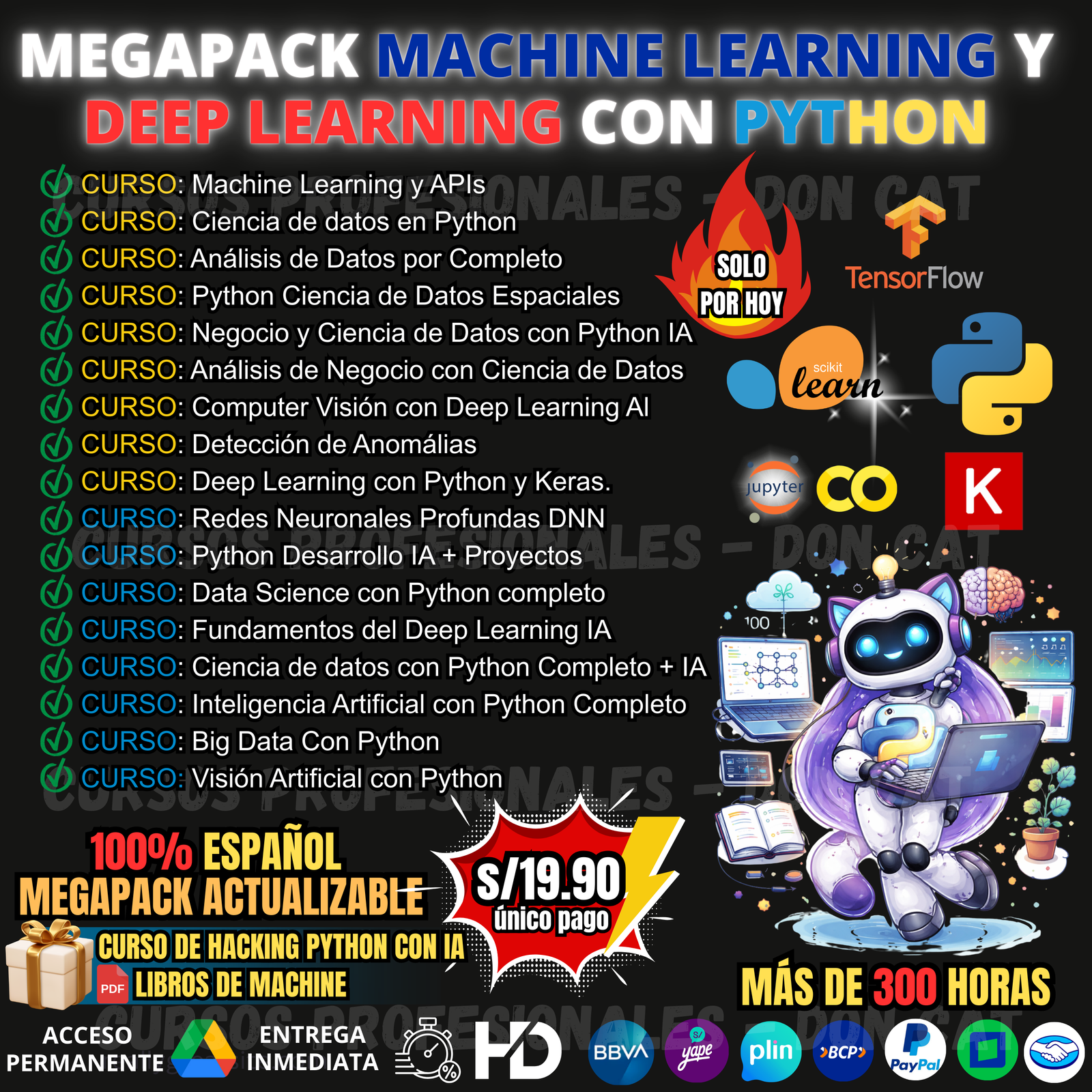 MEGAPACK DE MACHINE LEARNING & DEEP LEARNING  CON PYTHON + IA