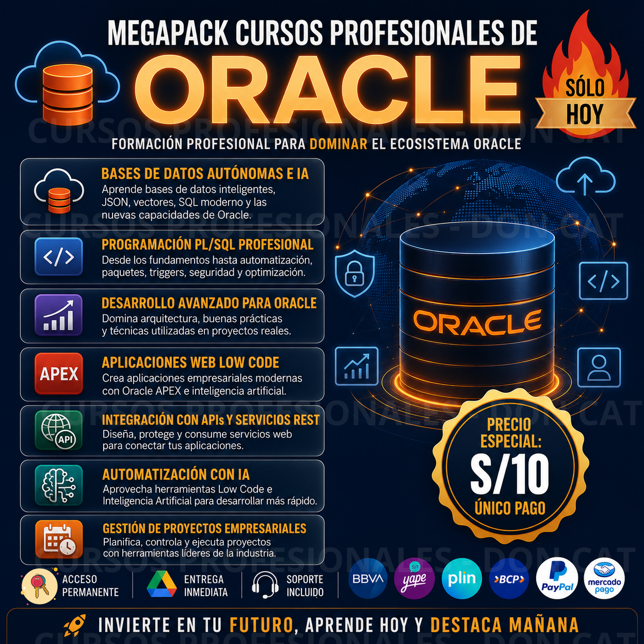 MEGAPACK PROFESIONAL ORACLE DATABASE + PL/SQL + APEX